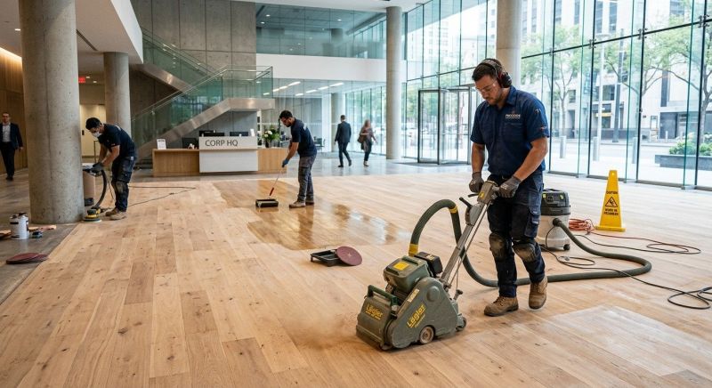 Our team working on Wood Floor Service projects in Suwanee, GA